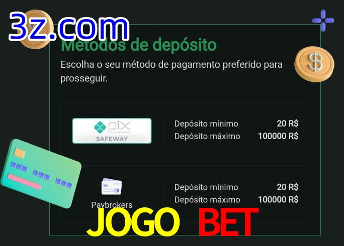 O cassino JOGO BET oferece uma grande variedade de métodos de pagamento